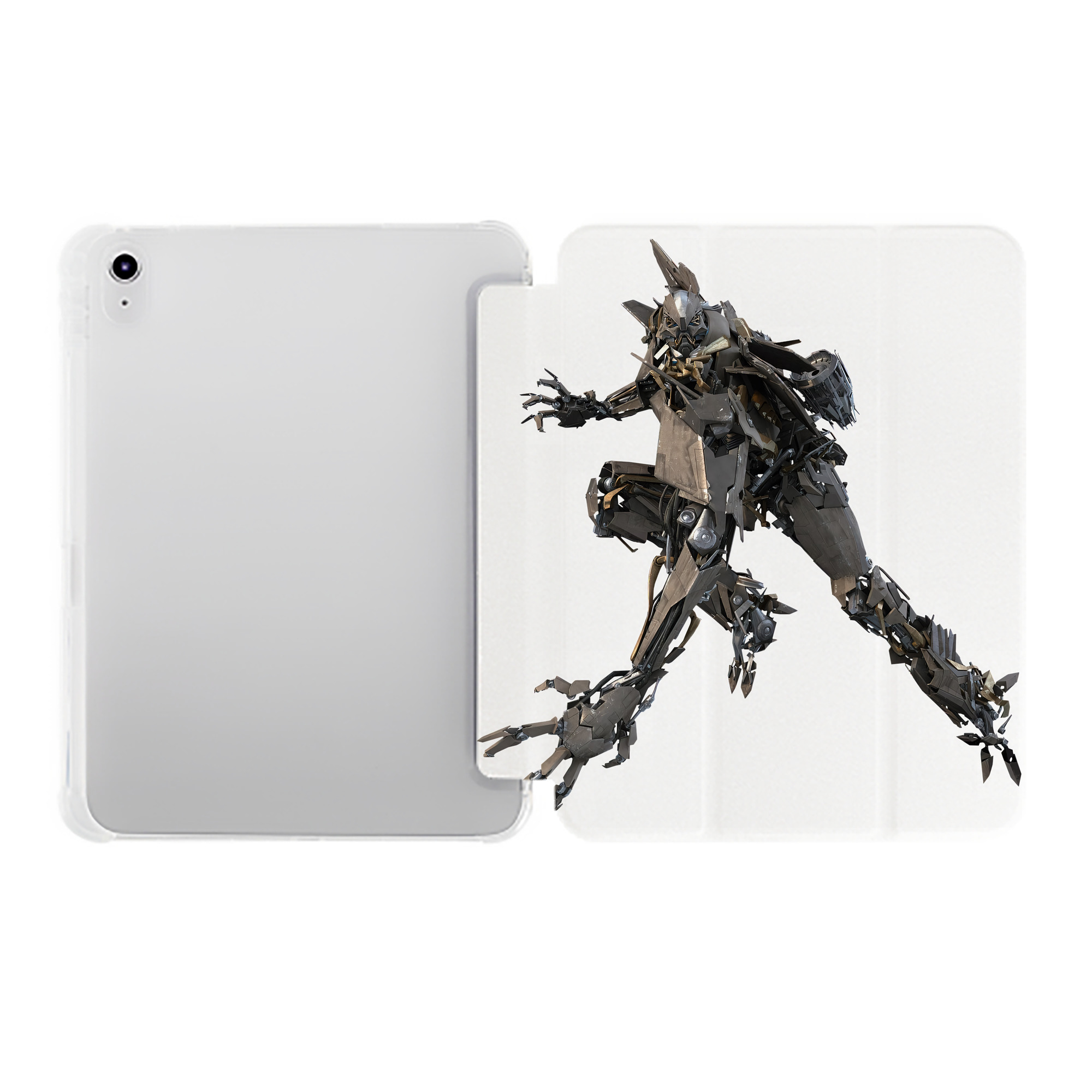 （画像用） Transformers トランスフォーマー IPad ケース ペン収納付き 三つ折りスタンド PUレザー×シリコン 対応機種9.5/10.5/10.9インチ